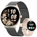 BENYAR SMART 2025 Smartwatch Damen mit Telefonfunktion, 1,43' AMOLED Display Smart Watch, IP68 Wasserdicht 120+ Sportmodi Fitnessuhr, SpO2/Herzfrequenz/Schlafmonitor für Andriod iOS