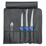 DICK Textil-Rolltasche 'Angler' 4-tlg. (Maße 34,50 x 35,50 x 6 cm, mit Grätenpinzette, Ausbeinmesser und zwei Filetiermesser, Farbe Blau, Anglermesserset) 82461000