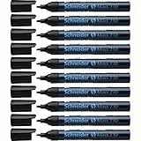 Schneider Maxx 230 Permanent-Marker mit Rundspitze (nachfüllbar, Cap-Off-Ink, Aluminiumschaft, 1 - 3 mm) 10er Packung schwarz