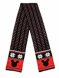 Disney Schal für Erwachsene, Motiv: Mickey Minnie Maus, bedruckt, gestrickt, Winter, Unisex, Rot/Schwarz, Einheitsgröße