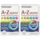 tetesept Vitamin A-Z Depot Tabletten – Nahrungsergänzungsmittel für eine umfassende Versorgung an Vitaminen, Mineralstoffen und Spurenelementen – 1 x 40 Depot-Tabletten (Packung mit 2)