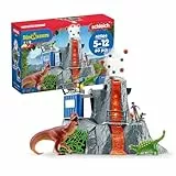 schleich DINOSAURS | Große Vulkan Expedition 42564 | Set inkl. Vulkan mit Ausbruchsfunktion, Yuki, 2 Dino Figuren | tolles Geschenk für Mädchen und Jungen | Dinosaurier Spielzeug ab 3 Jahre | 60 Teile