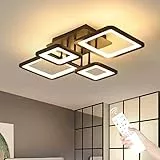 Comely LED Deckenleuchte, 54W 6000LM Deckenlampe Dimmbar mit Fernbedienung, 3000K-6500K, Modern Design Schwarz Deckenbeleuchtung für Schlafzimmer Wohnzimmer Küche, 62CM