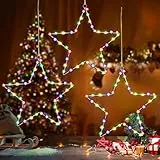 TDTOD LED Weihnachtsstern Beleuchtung,3 Stück Weihnachtsdeko Beleuchtung 150LEDS Fenster Lichter Weihnachten 8 Modi Wasserdicht Weihnachtsbeleuchtung Innen Außen mit Timer für Fensterdeko Hochzeit