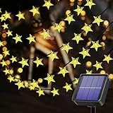 Useber Solar Lichterkette Aussen, 50LED Lichterkette Außen Solar,8 Modi und Wasserdicht Outdoor Lichterkette für Balkon,Garten,Bäume,Hochzeiten,Partys,Terrasse (Stern)