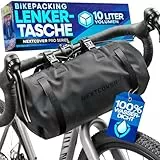 Nextcover® Bikepacking Lenkertasche Fahrrad [10 Liter] I Fahrradtasche Lenker - 100% Wasserdicht Dank AquaShield-TPU I Kompakte Lenkerrolle Fahrrad I Bikepacking Taschen für Gravelbike Rennrad, MTB