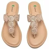Ataiwee Damen Slide Sandalen - Elegant Flip Flops Sandalen,Glitzer boho Bequeme Sommer Zehentrenner, (2207007,Gold,39 EU)