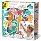 SES Creative | Badespielzeugset Safari-Tiere für Kinder ab 1 Jahr | 14 Spielzeuge : Löwe, Elefant | Flotte + Saugnapf | Fördert die Vorstellungskraft | CO2-neutral | Sicherheit | Babygeschenk | 13097