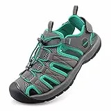 Knixmax Trekkingsandalen Herren Wandersandalen Geschlossene Sandalen Sommer Wanderschuhe Sommerschuhe für Sport- & Outdoorsandalen Grün Gr.44 EU