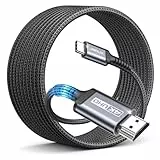 JSAUX USB C auf HDMI Kabel 4M, USB Typ C zu HDMI 4K@60Hz (kompatibel mit 4K@30Hz) UHD Kabel für Thunderbolt 3, iPhone 17/16 Pro/15, MacBook Pro/Air 2018, iPad Pro, Galaxy S25/S24/S10/S9, Surface Book