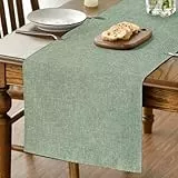 Artoid Mode Salbei Grün Herbst Tischläufer, Saisonnal Abwaschbar Küche Esstisch Tisch Dekoration Drinnen Urlaub Party Dekor 40x240 cm