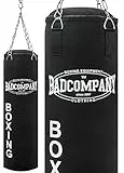 Bad Company Boxsack inkl. Vierpunkt Stahlkette I Canvas Punchingsack, gefüllt I 80 x 30 cm