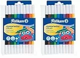 Pelikan 973172 Fasermaler Colorella Duo, 1 Set, 10-farbig (Packung mit 2)