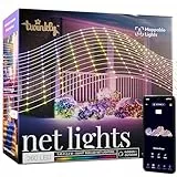 Twinkly Netzlichter, Flexibles LED-Gitter mit 260 RGB-LEDs, Lichtstreifen für Drinnen und Draußen, Kompatibel mit Alexa, Google Home, IP44, App-Steuerung, Transparentes Kabel, 1,2 m x 1,9 m