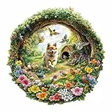 Blumuze Holzpuzzle Erwachsene, Frühlingsvögel Holz Puzzle, Holzpuzzle Einzigartige Tierform Puzzleteile, Puzzle Holz Erwachsene 14+ mit Holzbox 290 Stück(L-34 * 34cm)