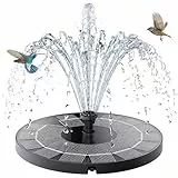 AISITIN Solar Springbrunnen für Außen, Solarbrunnen für Draussen mit 4 Stützstangen, 2,5W Solar Teichpumpe Outdoor Wasserpumpe Solar Schwimmender Fontäne Pumpe mit 6 Fontänenstile für Garten,VogelBad