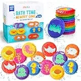 Merka Badespielzeug, schwimmende Lernkarten für die Badezeit, 30er-Set aus Schaumstoff-Badespielzeug für Memory-Spiele, Meeresabenteuer-Designs, Lernaktivität für Babys, Säuglinge und Kleinkinder