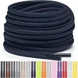 Miscly Schnürsenkel Rund Reißfest für Sportschuhe, Sneaker und Stiefel, Ø 4 mm (114 cm, Marineblau)