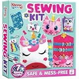 Klever Kits Nähset für Kinder ab 6,7,8,9,10+ Jahre,Bastelset für Anfänger mit 7 DIY Nähprojekten inklusive Einhorn Kissen,Schlüsselanhänger & Tasche,Geschenke Mädchen 6,7,8,9,10+ Jahre