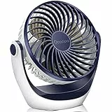 OCOOPA USB Ventilator, Ventilator klein Tischventilator mit starkem Luftstrom und Leise Betrieb 3 Geschwindigkeiten, 360 ° Drehbarer Kopf, Einfach zu Tragen für Büro, Zuhause und im Freien