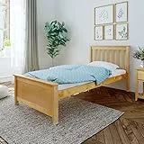 Max & Lily Bett 90x200cm inklusive Lattenrost, Kinderbett mit Stauraum unter dem Bett, Bettgestell mit Kopfteil, Holzbett aus neuseeländischem Kieferholz, natur