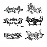 VKI® 6Pcs Venezianischen Maskerade-Maske für Halloween Karneval, Schwarz