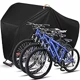 toptrek Fahrradabdeckung wasserdicht, Fahrradgarage 420D Oxford-Gewebe, Regenschutz Fahrrad für jedes Wetter, Fahrradschutzhülle mit Beutel, Fahrradplane 220×120×110cm fahrradabdeckung für 3 fahrräder