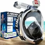 Die Preisgekrönte KAIMANA® Schnorchelmaske für Erwachsene & Kinder - absolut CO2 sicher - inkl. Tragetasche - Tauchermaske Erwachsene - Vollgesichtsmaske Tauchmaske