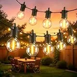 20M LED Lichterkette Außen, IP65 Outdoor Strom Lichterketten mit 30 G40 Glühbirnen, Warmweißes 2700K, Innen/Außen Lichterketten für Garten, Terrasse, Hochzeiten, Partys Lights Gartenbeleuchtung