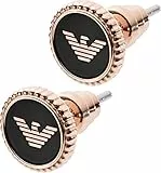 Emporio Armani Damen Ohrringe aus Edelstahl oder Halbedelsteinen mit Push-Back-Verschluss, Schwarz