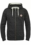 !Solid SDCraig Herren Sweatjacke Kapuzenjacke Hoodie mit Kapuze Kordelzug Reißverschluss Kängurutasche Baumwollmischung Regular fit, Größe:L, Farbe:Black (9000)