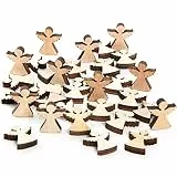 Logbuch-Verlag Engel Streudeko, 30 Stück: Mini Holzteile Set, Kleine Schutzengel aus Holz, Glücksbringer, Geschenk & Give-Away, Weihnachten & Silvester, Zum Dekorieren & Basteln, Holzdeko, 4 cm