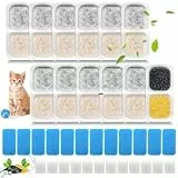 12 Packung Katzenbrunnen Filter Kompatibel mit Oneisall PWF-001 2L Katzenbrunnen Edelstahl, inkl. 12 Stück Filter Trinkbrunnen Katzen & 12 Vorgefilterter Schwämme & 12 Schwämme für Pumpe