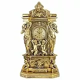 Design Toscano Chateau Chambord Klassische Kaminsimsuhr, Polyresin, gold-finish, 51 cm