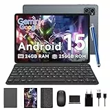 BESTTAB T20 Neues Tablet 10 Zoll Android 15, 24 GB RAM + 256 GB ROM, 5000 mAh 10 W, Octa-Core, Widevine L1, 5G WiFi/GMS Touch Tablets, Tablet mit Tastatur, Maus, Hülle, Stylus
