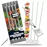 com-four® 16x Schaschlikspieße 30 cm aus Edelstahl - Lange Fleischspieße - Premium Grillspieße, Gemüsespieße im Set für BBQ, Grill, Fleisch, Schaschlik und Gemüse (30cm - 16 Stück)