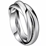OIDEA Unisex Ring Halskette Silber: Herren Damen Wickelring aus Edelstahl mit O Kette Bandring Ehering Trauring Hochzeit Engagement Geschenk für Männer Frauen Mädchen Junge Größe 64