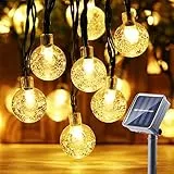 Moxled Solar Lichterkette Aussen 60 LED, 11M Lichterkette Außen Solar Wasserdicht, 8 Modes Solar Lichterkette Außen für Garten, Terrasse, Balkon, Partys (Warmweiß)
