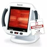 Beurer IL 50 Infrarot-Wärmestrahler, Medizinprodukt mit wohltuender Wärme zur Anwendung bei Erkältung und Muskelverspannung, Infrarotlampe mit 300 Watt und stufenlos verstellbarem Schirm , Weiß