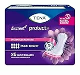 TENA Discreet Maxi Night - 48 Einlagen im Monatspaket (8 x 6 Stück), einzeln verpackt - Hygieneeinlagen für Frauen - bei mittlerer bis starker Blasenschwäche während der Nacht, Packaging may vary