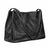 Kattee Damen Tragetaschen aus weichem Echtleder lässige Schulter Hobo Geldbörsen und Handtaschen mit magnetischem Druckknopfverschluss oben