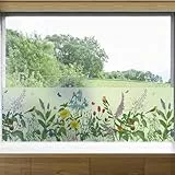 dktie Fensterfolie Blickdicht Sichtschutzfolie Fenster Milchglasfolie Fensterfolie Bunt Statisch Haftend Anti-UV Kein Kleber Wiederverwendbar Geeignet für Wohnzimmer, Schlafzimmer (02, 44.5x200cm)