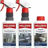 MELLERUD Dusche Reinigungsset | Kraftvolle Reinigung, Glanz & Langzeitschutz | Set mit 3 Produkten