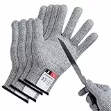 flintronic Schnittfeste Handschuhe, 2 Paar Schnittschutzhandschuhe küche, Schnitzhandschuhe für Erwachsene, Schnitthandschuhe Küche, Gartenhandschuhe, Schnittschutz Handschuhe, Level 5 Schutz(M+L)