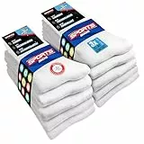 SOXCO 10 Paar Socken Herren Damen 43-46 Sportsocken Arbeitssocken (EU 43-46, Weiß Solide)