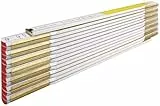 Stabila Zollstock Type 617, 3 m, weiß, weiß/gelbe metrische Schnellablese-Skala, hochwertiger Meterstab aus PEFC-zertifiziertem Holz, umschließende Gelenkplatten
