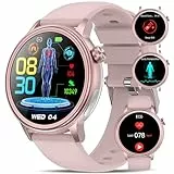 YYKY Smartwatch mit EKG Gesundheitsuhr Damen blυtdrυckmessυng/BMI/HRV/BΙυtｚυcker/Hαrnsäure/Telefonfunktion/SOS-Taste 24H Herzfrequenz SPO2 ΒΙutdrυck Schlafmonitor Stress Fitness Uhr Tracker 2025 Neue