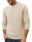PJ PAUL JONES Herren Strickpullover Regular Fit Feinstrickpullover Klassische Winterpullover Pulli Einfarbig Pullover Aprikose, L