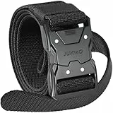 JUKMO Schnellverschluss Taktischer Gürtel, Militär Wandern 3,8cm Arbeit Gürtel mit Schwere Sicherheitsgurt Schnalle (M-für Taille 91cm-105cm (Länge 125cm), Schwarz)