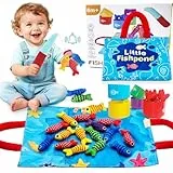 Baby Spielzeug ab 1 2 3 Jahr - Montessori Spielzeug ab 1-3 Jahre Angelspiel für Kinder 6 12 Monate Lernspiele Motorikspielzeug Montessori Spielzeug Fische Angeln Spiel - Kleine Geschenke Mädchen Junge